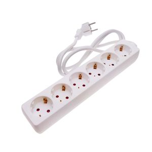 Regleta de enchufes 6 schuko 16A 250V blanca con cable de 1.5m